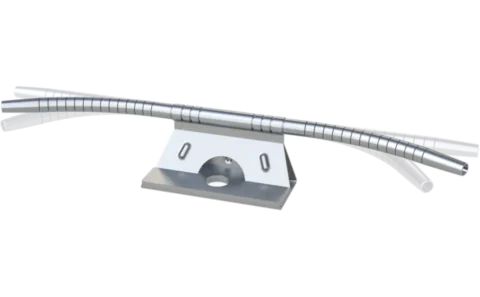 Ligne de vie avec angle franchissable avec un coulisseau